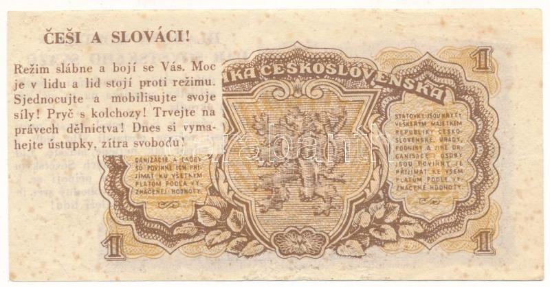 Csehszlovákia 1953. 1K propaganda szöveggel T:XF / Czechoslovakia 1953. 1 Koruna with propaganda text C:XF - Image 2
