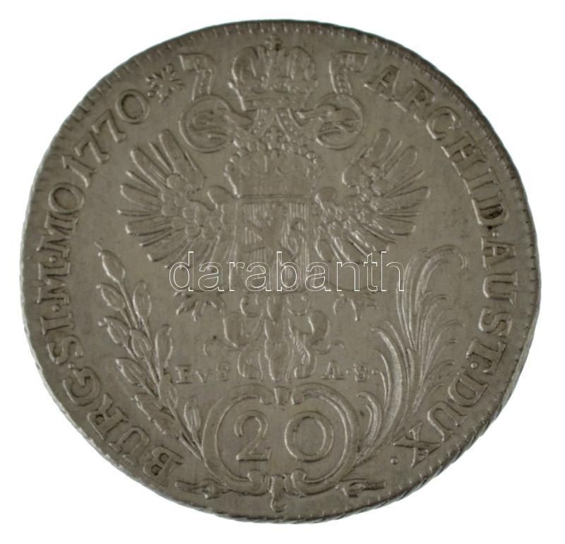 Csehország / történelmi tartomány 1770EvS-AS 20kr Ag "Mária Terézia" (6,57g) T:XF Bohemia 1770EvS-AS 20 Kreuzer Ag "Maria Theresia" (6,57g) C:XF Krause KM#800 - Image 2