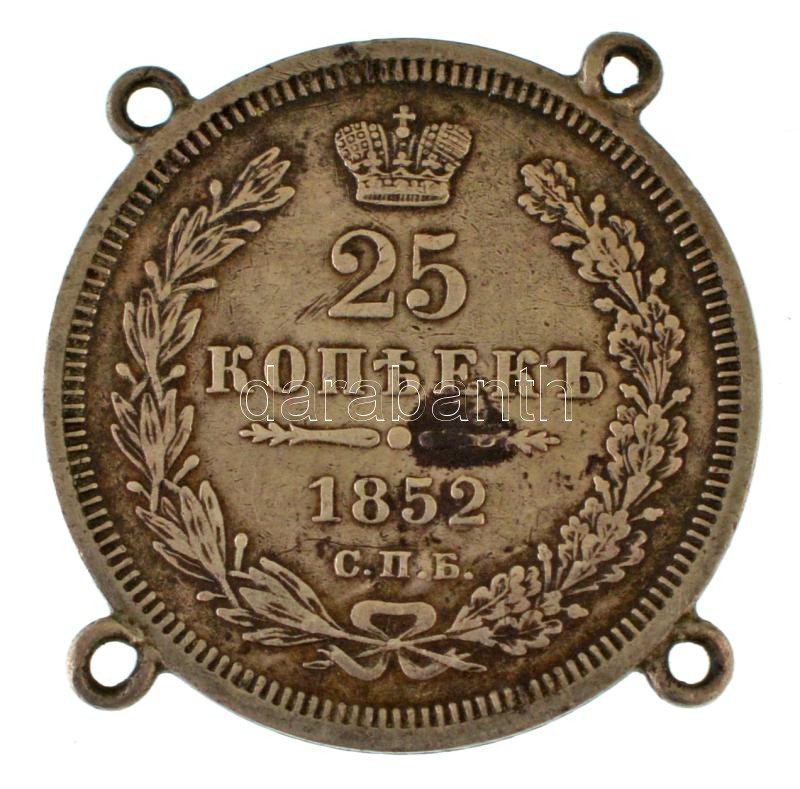 Orosz Birodalom 1852. 25k Ag (5,29g) fülekkel, kapszulában T:VF Russian Empire 1852. 25 Kopeks Ag (5,29g) with ears in capsule C:VF Krause C#166.1 - Image 2