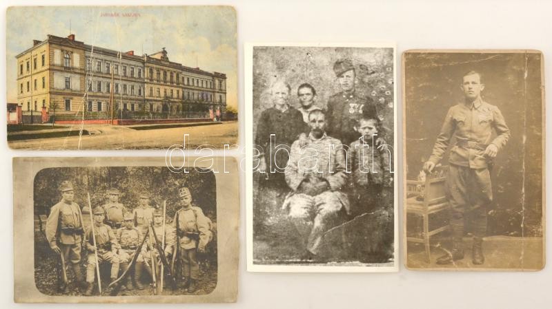 Kecskeméti József őrvezető hagyatékából: 1918. "Ferenc József I. osztályú Ezüst Vitézségi Érem" peremén jelzett Ag kitüntetés függesztőkarika nélkül, mellszalaggal. Szign.: Leisek + 1917. "Károly-csapatkereszt" Zn kitüntetés mellszalagon + 1917. "Ferenc J - Image 3