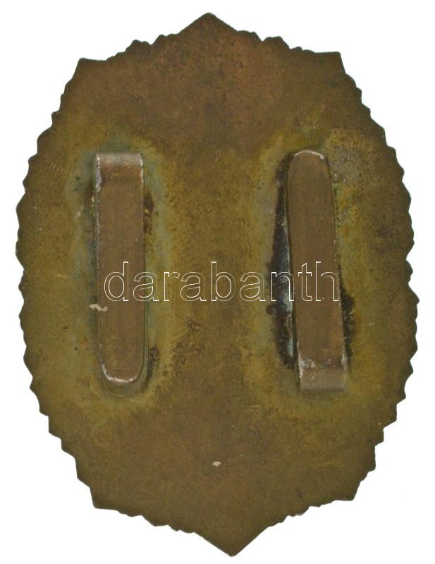 ~1940. "Arte et Marte 1920-1940" erdélyi cserkészet aranyozott Al díszjelvénye, rajta erdélyi címer fő elemeivel és a Magyar Cserkésszövetség koronás-liliomos címerével (58x43mm) T:XF kopott aranyozás / Transylvania ~1940. "Arte et Marte 1920-1940" gilt A - Image 2