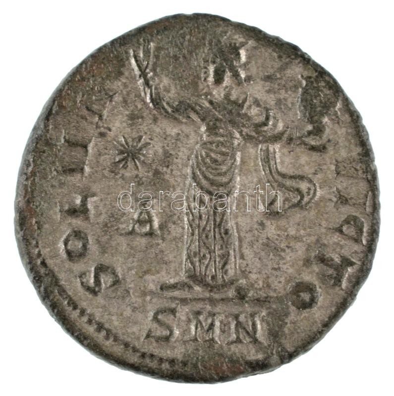Római Birodalom / Nicomedia / II. Maximinus 311-313. Follis ezüstözött bronz (4,17g) T:AU,XF patina Roman Empire / Nicomedia / Maximinus ll 311-313. Follis silvered bronze "IMP C GAL VAL MAXIMINVS P F AVG / SOLI IN-VICTO - star - A SMN" (4,17g) C:AU,XF pa - Image 2
