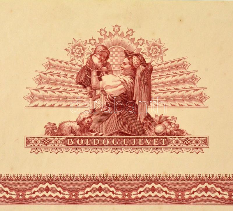 Horváth Endre (1896-1954) festőművész és grafikus különböző munkáinak rézmetszet tervei egy lapon, közte 1940. 2P hátlapi terv, Vajdahunyad vár, Szent Imre bélyegterv (344x285mm) T:AU sarokhajlás, folt / Several copperplate designs on one sheet of Hungari - Image 2