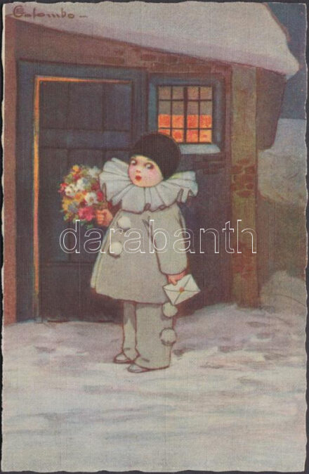 Italian art postcard, clowns s: Colombo