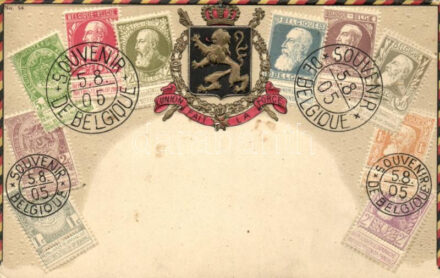 Postes Belgique, Belgium - set of stamps, Ottmar Zieher's Carte philatelique No 54. Emb. litho