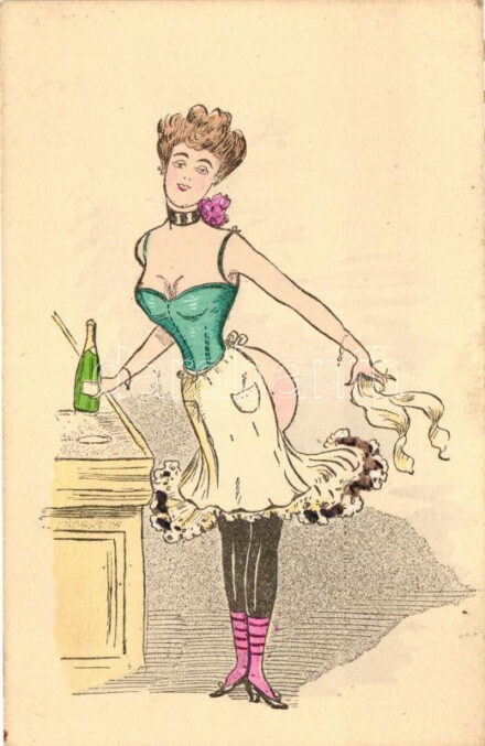 French erotic art postcard