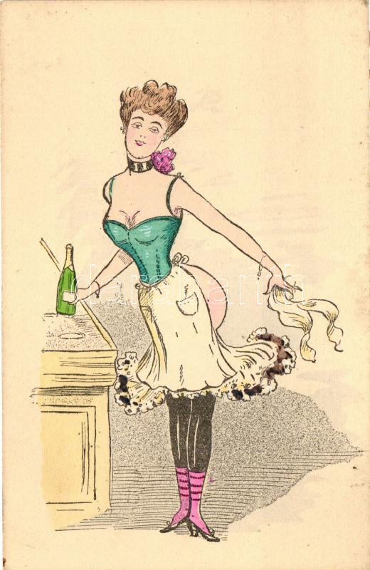 French erotic art postcard